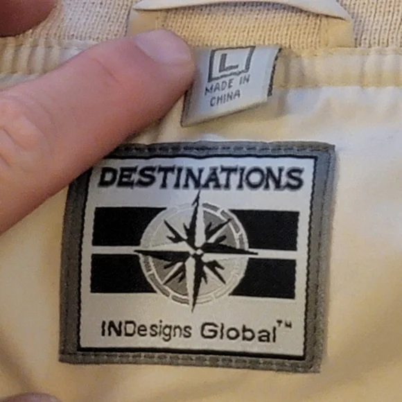 Beige John Deere Financial Polyester Wind Breaker / Light Jacket Pullover - Picture 3 of 8